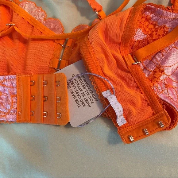 Savage X Fenty Perfect Poppies Unlined Lace Bralette Bra Women’s Size L - Picture 5 of 9